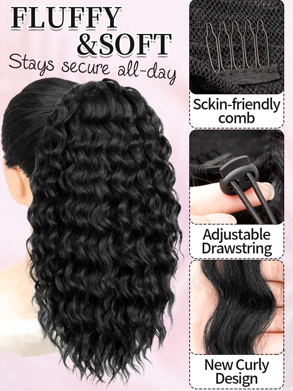 KooKaStyle wavy ponytail & curly ponytail