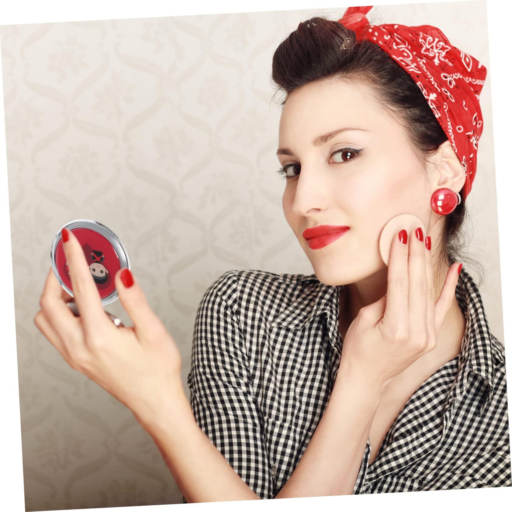 Mikinona Mikinona 2pcs Small Mirror Purses Makeup Light Mirror Vintage Mirror Ladies Wallet Vanity Mirror Mini Tote Bag Makeup Mirror Travel Wallet The Tote Bag Compact Mirrors Red Silver Mirror