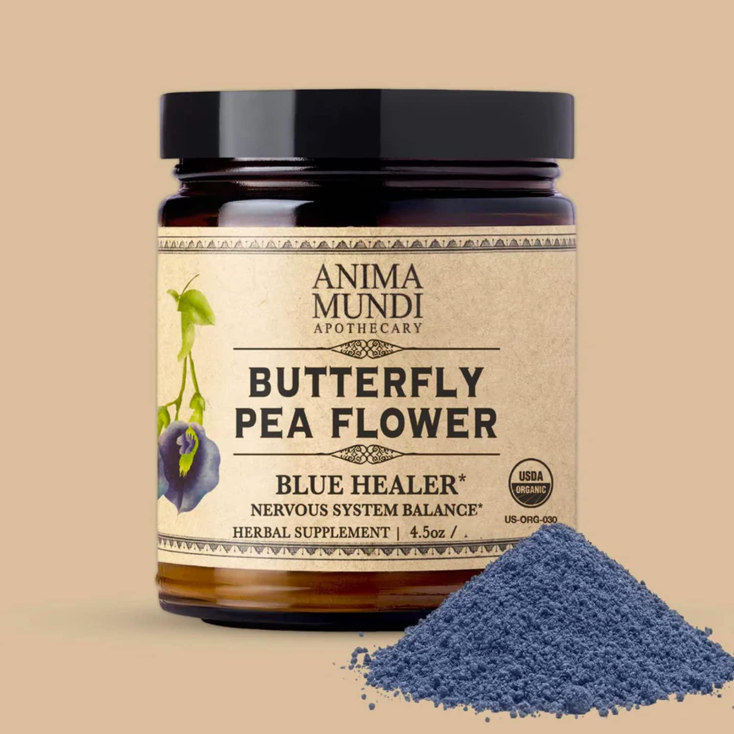 Anima Mundi Apothecary Anima Mundi Apothecary Butterfly Pea Flower Powder - Blue Healer - Use As an Organic Food Coloring or to Make Blue Butterfly Pea Flower Tea - May Support Healthy Skin & Nails (4.5 oz)