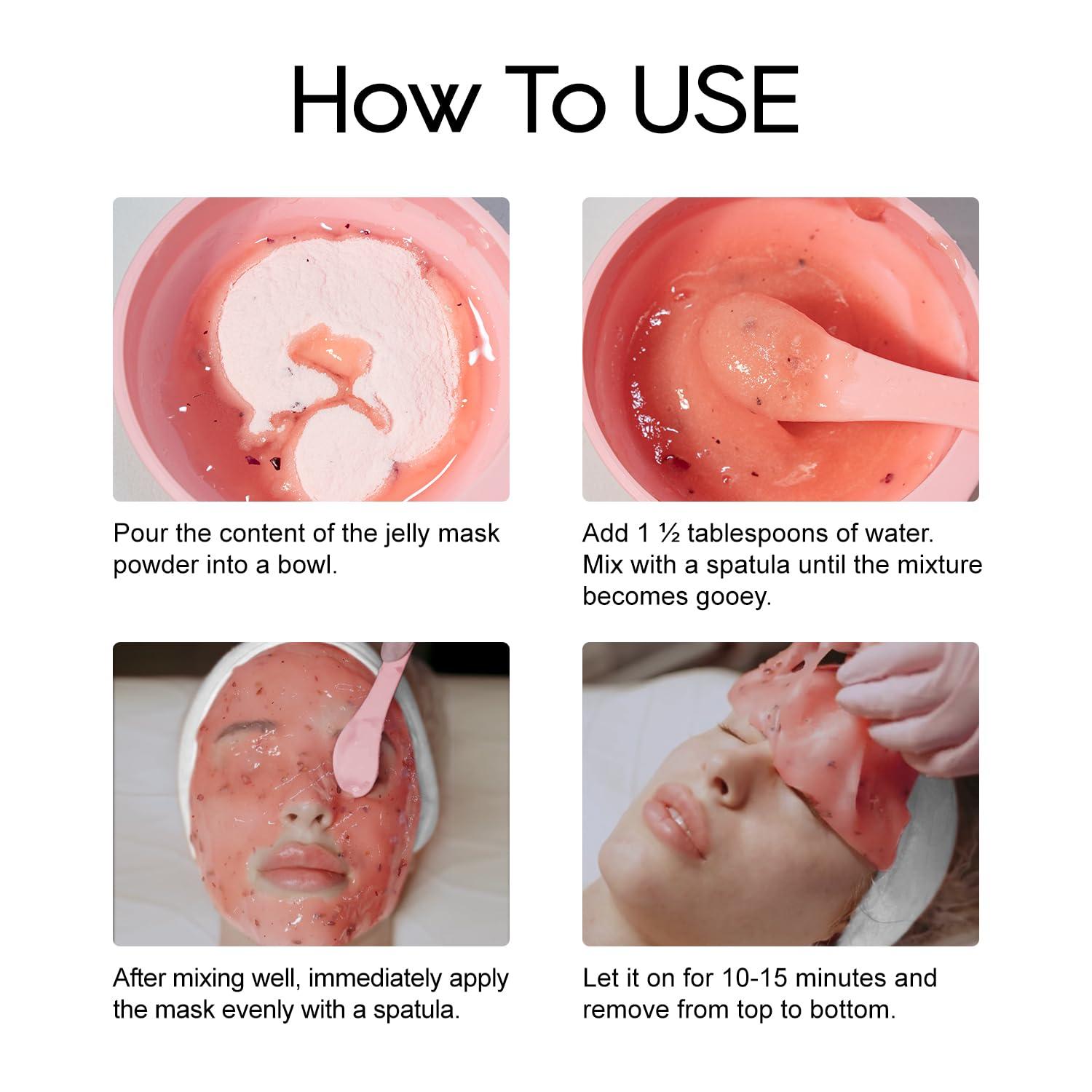 KERUILA KERUILA Bulgarian Rose Jelly Masks For Facials Professional, Rose Masks Powder Facial Mask, Hydrojelly Jelly Gel Face Mask For Peel Off, Smooth & Hydrating Mask for Face Skin Care Of Home Spa