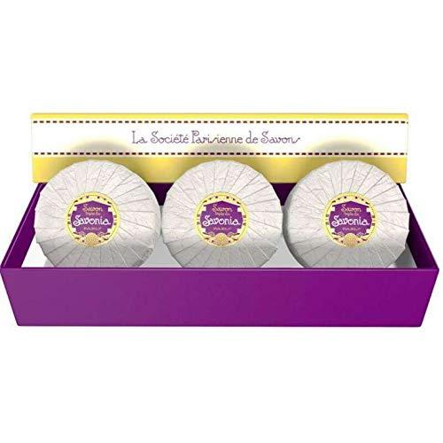 LA SOCIETE PARISIENNE DE SAVONS LA SOCIETE PARISIENNE DE SAVONS SAVONIA (Tuberose & Musk) Boxed Soap | Made in France | Traditional French Soap | Hand-wrapped |3 x 3.4oz Bars
