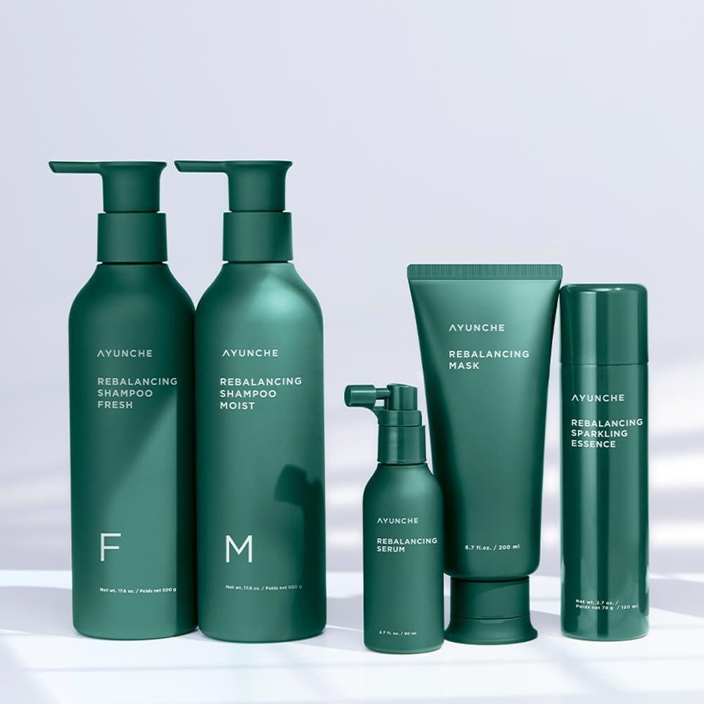 AYUNCHE AYUNCHE Rebalancing Shampoo Moist + Hair Mask Mini Kit [For Dry Scalp] | Soft & Moisturizing Cleansing Shampoo | Anti-Hair Loss and Anti-Thinning Shampoo | Korean Salon Brand | Gift Set