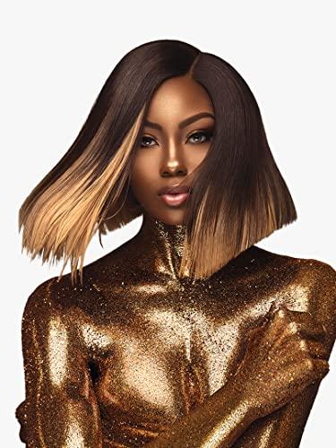Sensationnel Sensationnel Empire Yaki weave hair - Empire gold straight yaki human hair yaki texture hair for weaving and sew in styles - Empire Gold Yaki (8 inch, 1B OFFBLACK)
