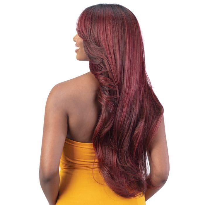 Shake-N-Go FreeTress Equal HD Lace Front Wig Curtain Bang Bombshell (SCARLET)