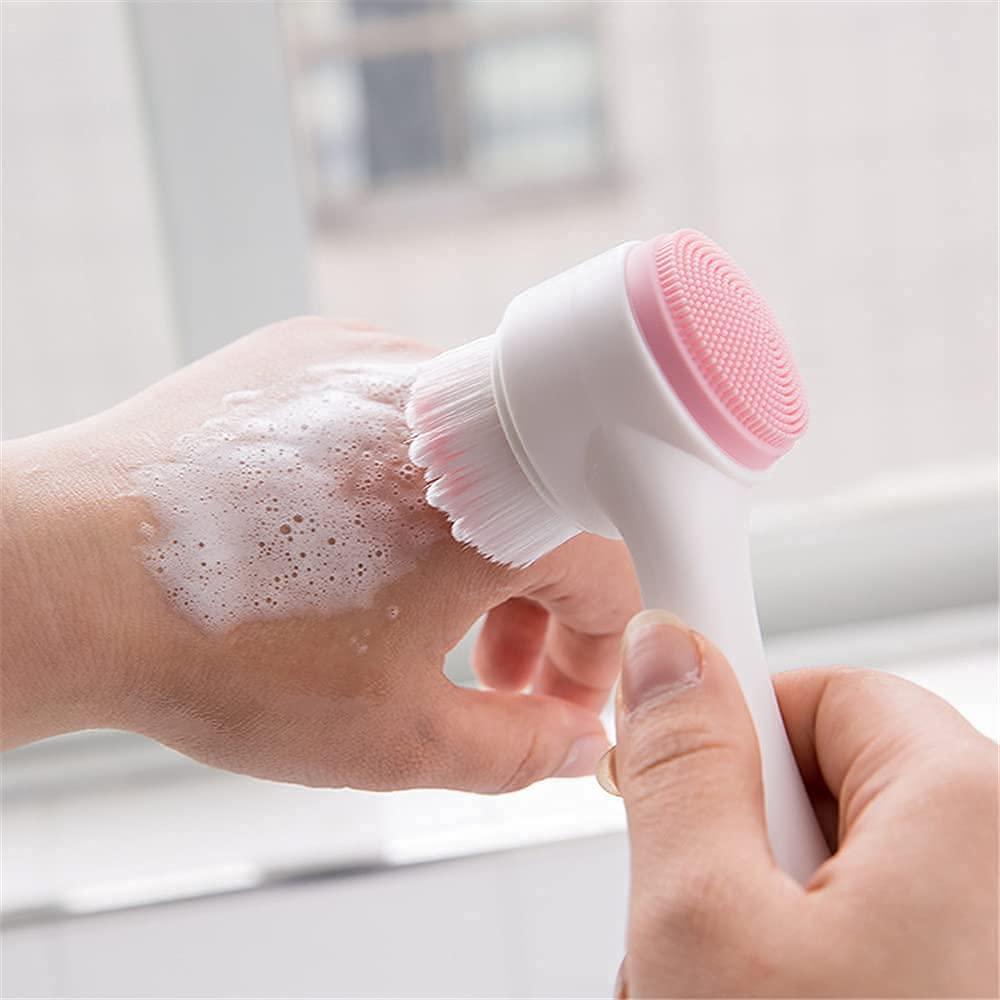 NUOYA 3D Face Cleaning Massage Facial Cleansing Brush,Face wash Product Skin Care Tools Double Side Silicone Face Cleansing Brush Portable face Brush Facial Care Cleaning Massage Brush face