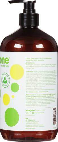 EO Everyone 3-in-1 Kids Soap, Body Wash, Bubble Bath, Shampoo, 32 Ounce (Pack of 4), Tropical Coconut, Coconut Cleanser with Plant Extracts and Pure Essential Oils