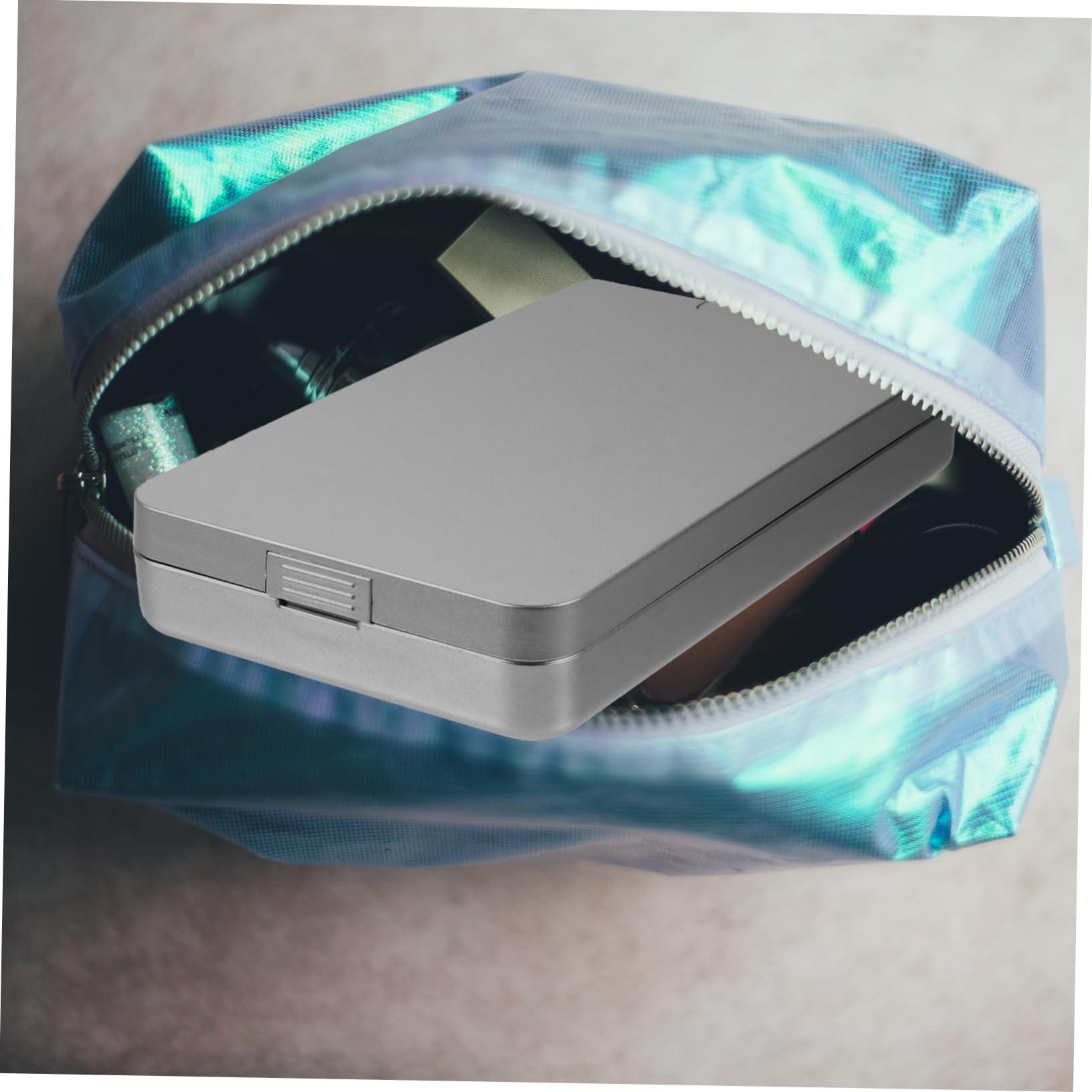 Outanaya Outanaya Led Mirror Lash Case Eyelash Storage Box with Makeup Organizer White Plastic Compact Portable