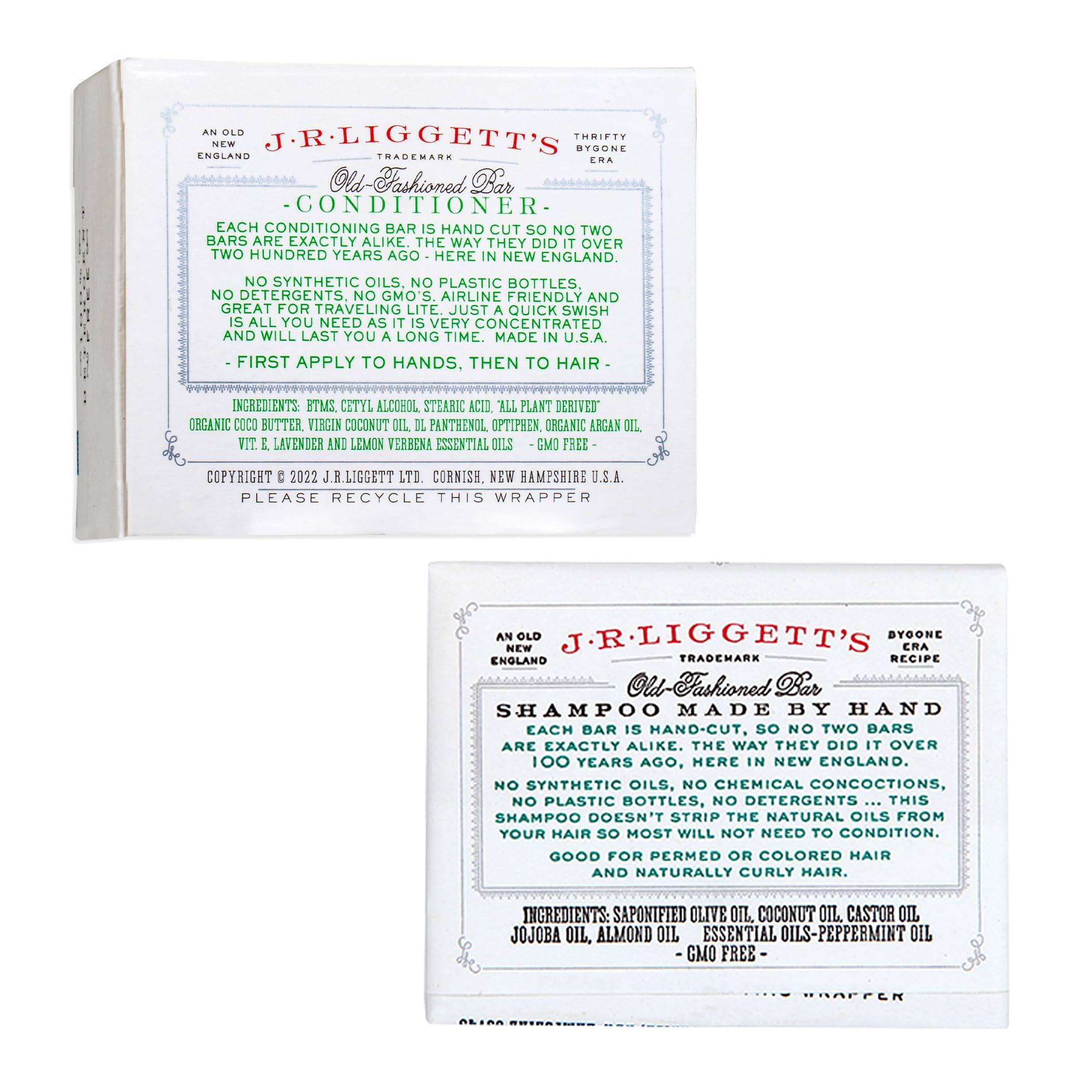 J·R·LIGGETT'S J.R.LIGGET\'S Jojoba & Peppermint Formula Conditioner Bar + Two Shampoo Bars, All-Natural for Hair Clean, Soft, Tangle-Free, 8.75 Ounce, Hair Care, 3.5 ounces each