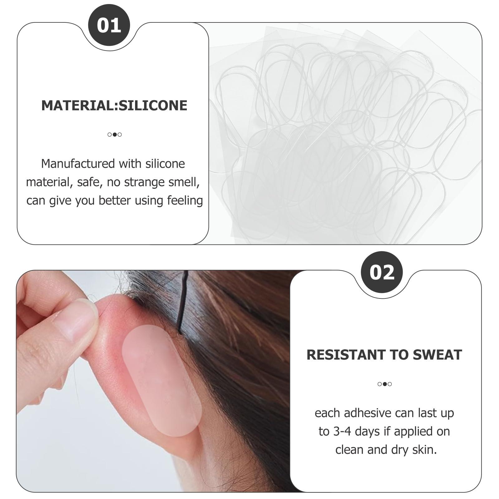 VILLCASE VILLCASE Women Ear Tape, 60pcs Ear Stickers Silicone Patches Ear Supply Ear Tape Cosmetics Ear Patch Correction Ear Patch Sticker Makeup Vertical Earmuffs Cosmetics Ear Tape