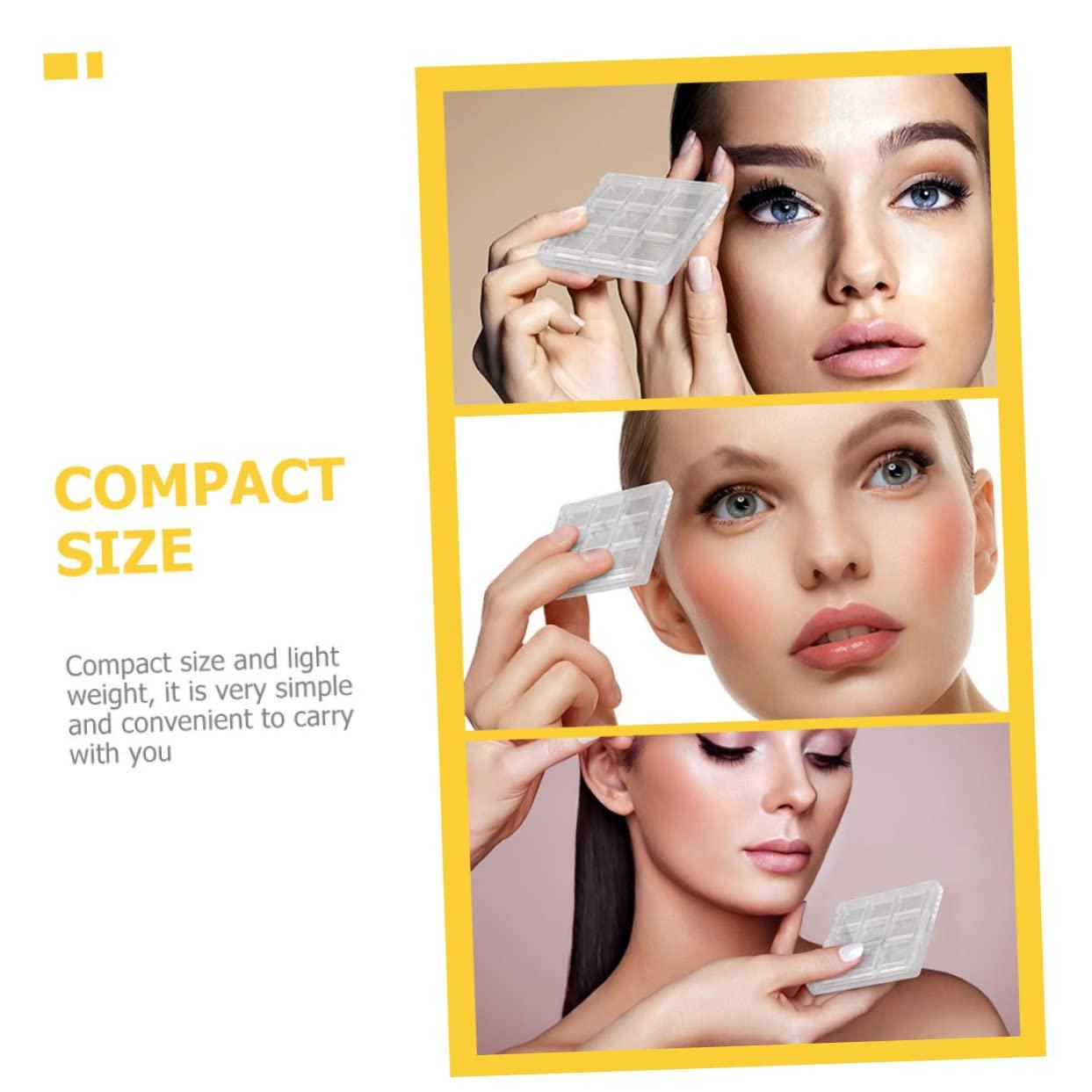 Healeved Healeved 3pcs Boxes Eye Shadow Box Clear Makeup Case Eyeshadow Sub Container Makeup Tray Sheer Lipstick Travel Container Loose Powder Containers Empty Blush White Pp Square Makeup Powder