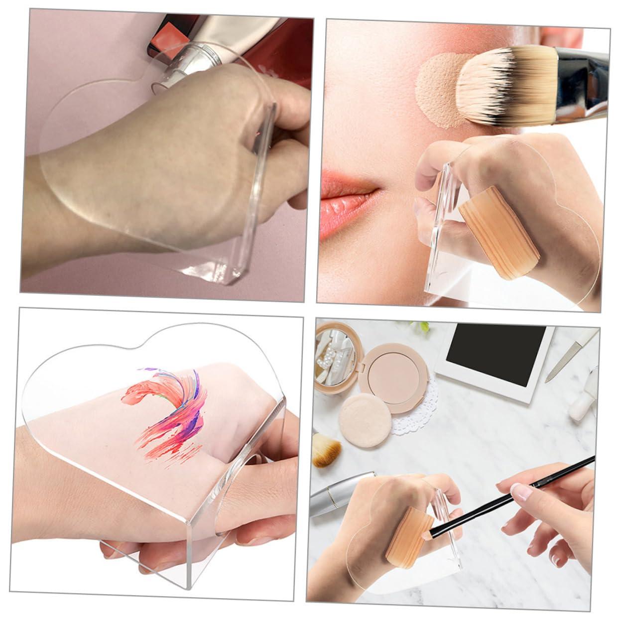 Beaupretty Beaupretty 3 Sets Heart Makeup Mixing Palette Art Nail Palette Foundation Blending Palette Acrylic Makeup Mixing Palette with Spatulas Makeup Mixing Tray