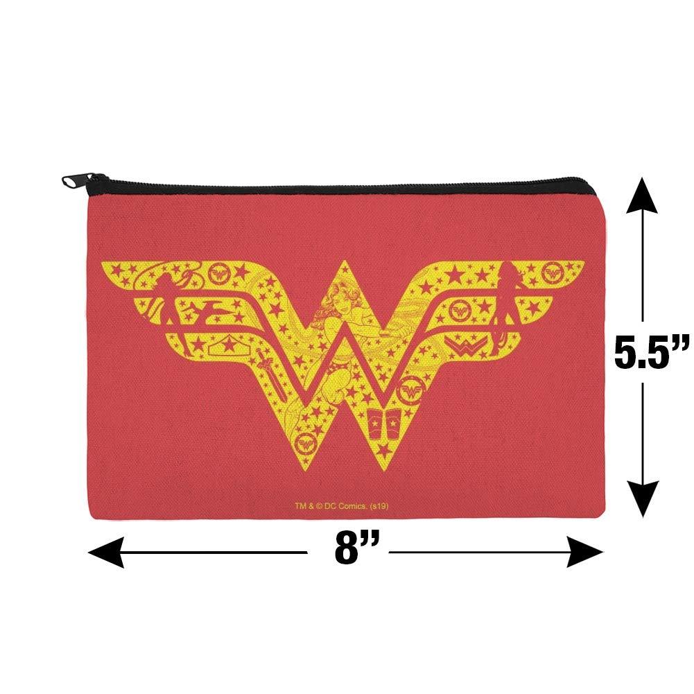 GRAPHICS & MORE GRAPHICS & MORE Wonder Woman Wonder Woman Icons Logo Makeup Cosmetic Bag Organizer Pouch