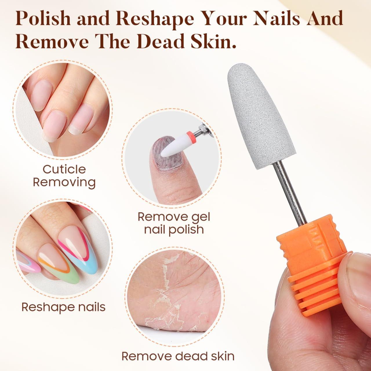 Beavorty Beavorty Polish Bit for Nail Drill Silicon Nail Bit Set of 10 Nail Drill Bits Set for Nail Art