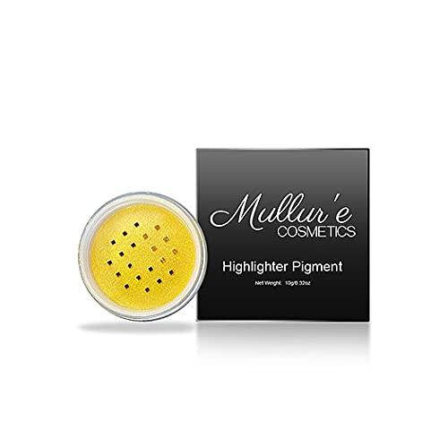 Mullur\'e Cosmetics Mullur\'e Cosmetics Loose Highlighter Powder, Shimmering Glitter, Easy to Blend, Silky Finish (GOLDEN GUN)