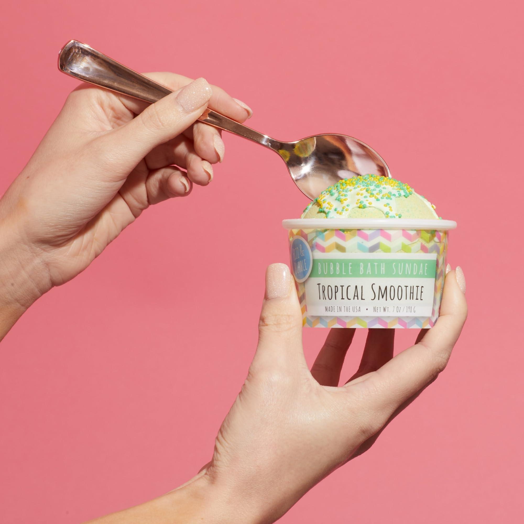 Fizz & Bubble Fizz and Bubble, Bubble Bath Sundae, 7oz. (1-Pack) - Scented Bath Bomb, Moisturizing for Dry Skin, Soothing, Nourishing, Handmade Gift Ideas for Her (Tropical Smoothie)