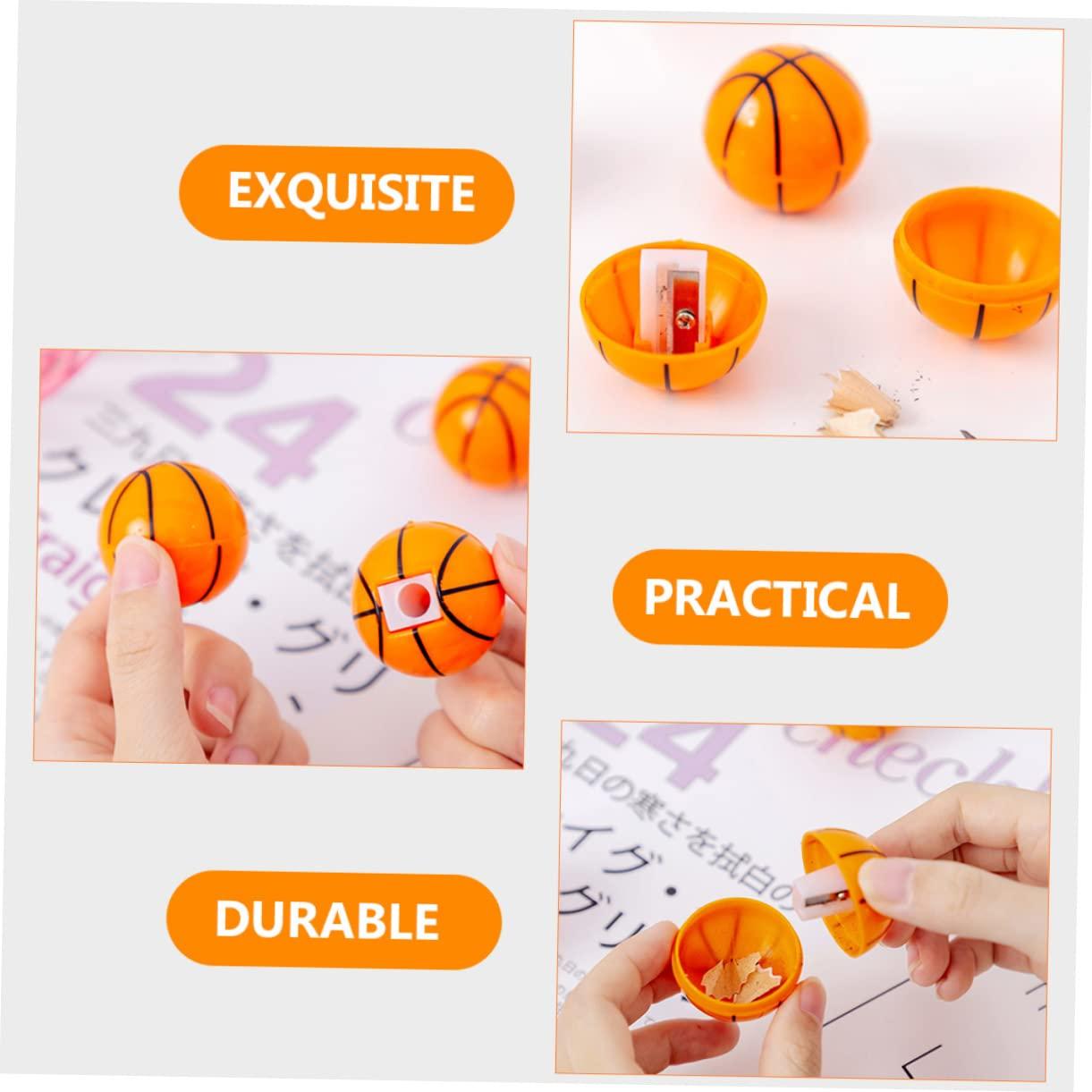 SHINEOFI SHINEOFI Basketball Pencil Sharpeners for Boys and Girls Single Hole School Students Hand-Crank Pencil Sharpeners Compact Design 10PCS Bulk Pack