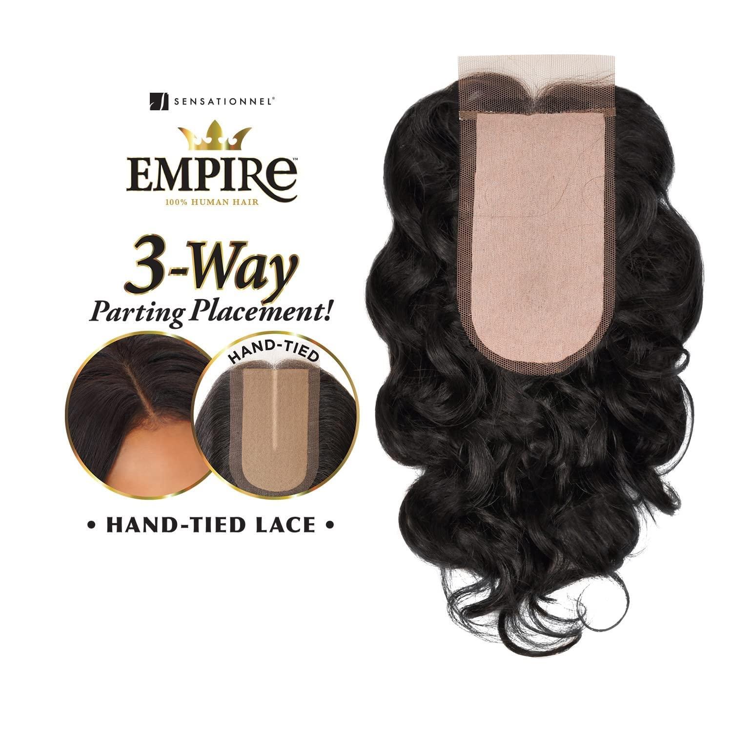 Sensationnel Sensationnel Human Hair Weave Empire 3-Way Parting Lace Closure Loose Deep 12\" (Pack of 1, 2)