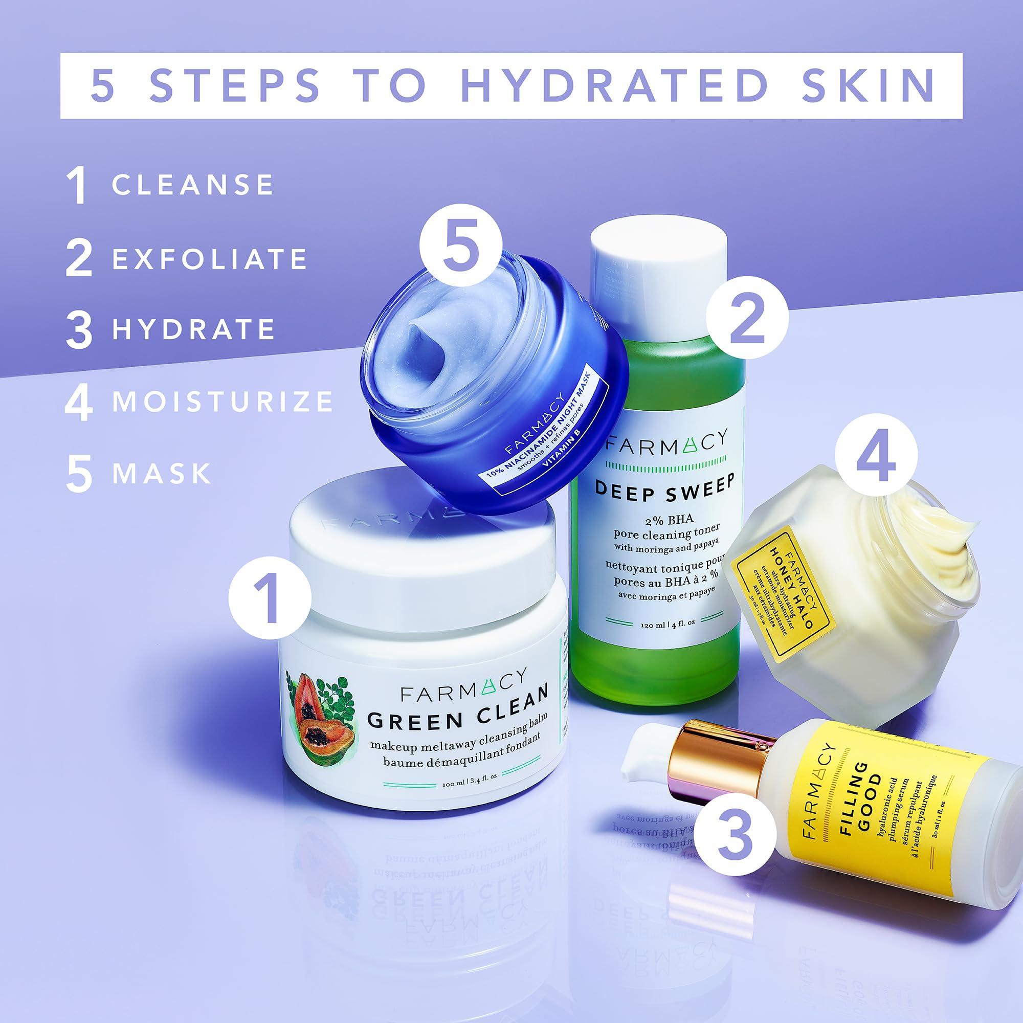 Farmacy Farmacy Filling Good Hyaluronic Acid Serum for Face - Anti Aging Skin Care + Hydrating Face Serum - Plumps, Smoothes & Helps to Visibly Improve Skin Firmness for a Youthful Complexion (5ml)