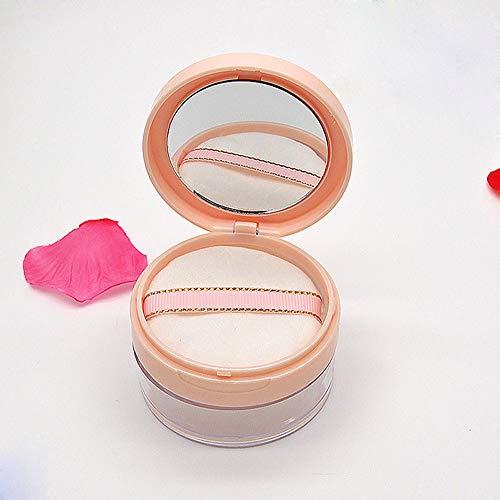 ericotry 20ml 0.67oz Empty Refillable Portable DIY Make up Loose Powder Case Container with Sponge Powder Puff Mirror and Sifter Foundation Cosmetic Jars Box (Pink)