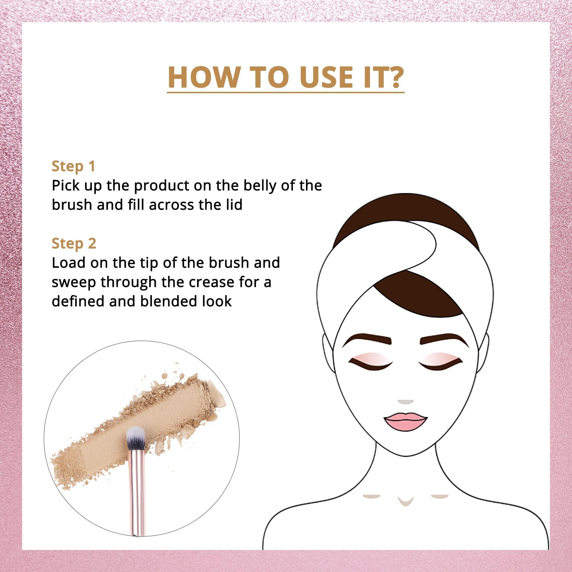 NYKAA Nykaa Cosmetics BlendPro Eyeshadow Blending Brush - Face Makeup Brush for Quick Coverage - Soft Bristles Ideal for Cream and Liquid Formulas - 1 pc