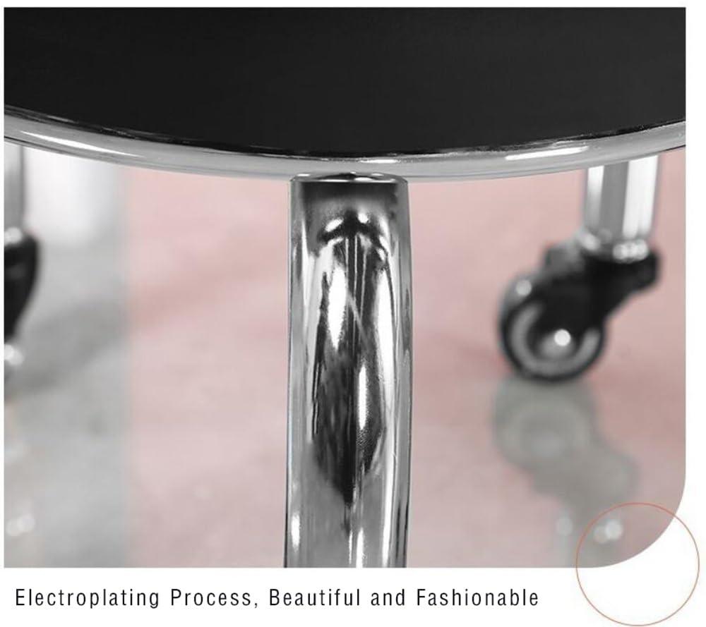SoneiL Low Rolling Stool, Short Roller Seat Chair, Small Roller Stool with Wheels, 360 Rotating Pedicure Stool for Home,Leather Little Low Small Stools On Wheels (Color : D)