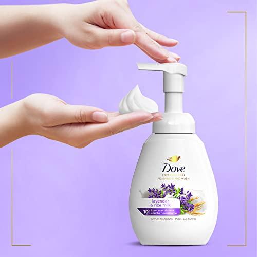 Dove Dove Foaming Hand Wash Lavender & Rice Milk Pack of 4 Protects Skin from Dryness, More Moisturizers than the Leading Ordinary Hand Soap, 10.1 oz