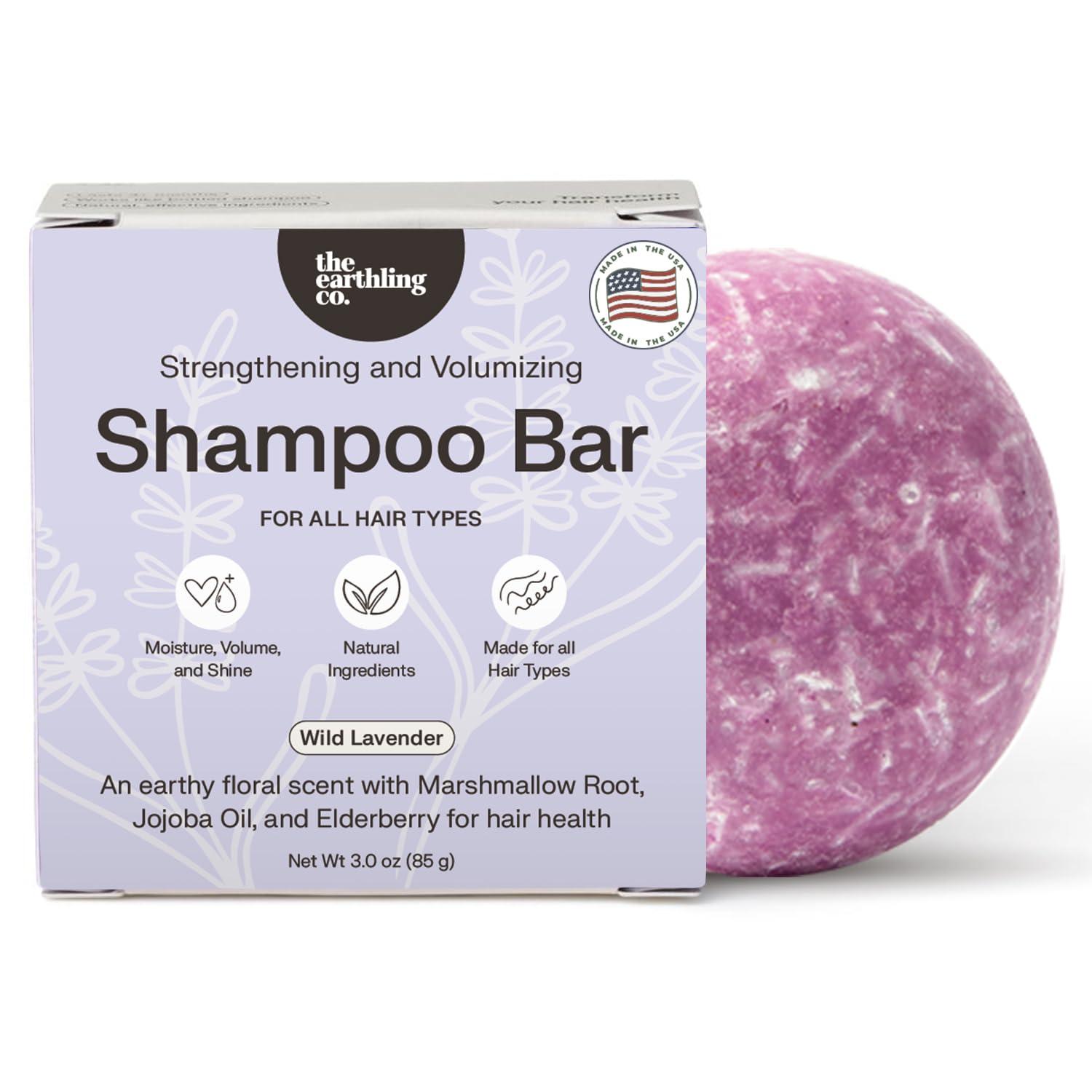 The Earthling Co. The Earthling Co. Shampoo Bar - Promote Hair Growth, Strengthen & Volumize All Hair Types - Paraben & Sulfate Free formula with Natural, Vegan Ingredients for Dry Hair (Wild Vanilla, 3 oz)
