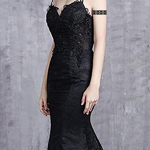 AWLEE Henna Temporary Tattoo Stickers for Women Black Lace Indian Mehndi Wedding Sexy Body Waterproof for Maverick Women Teens Girls (8 Sheets Black)