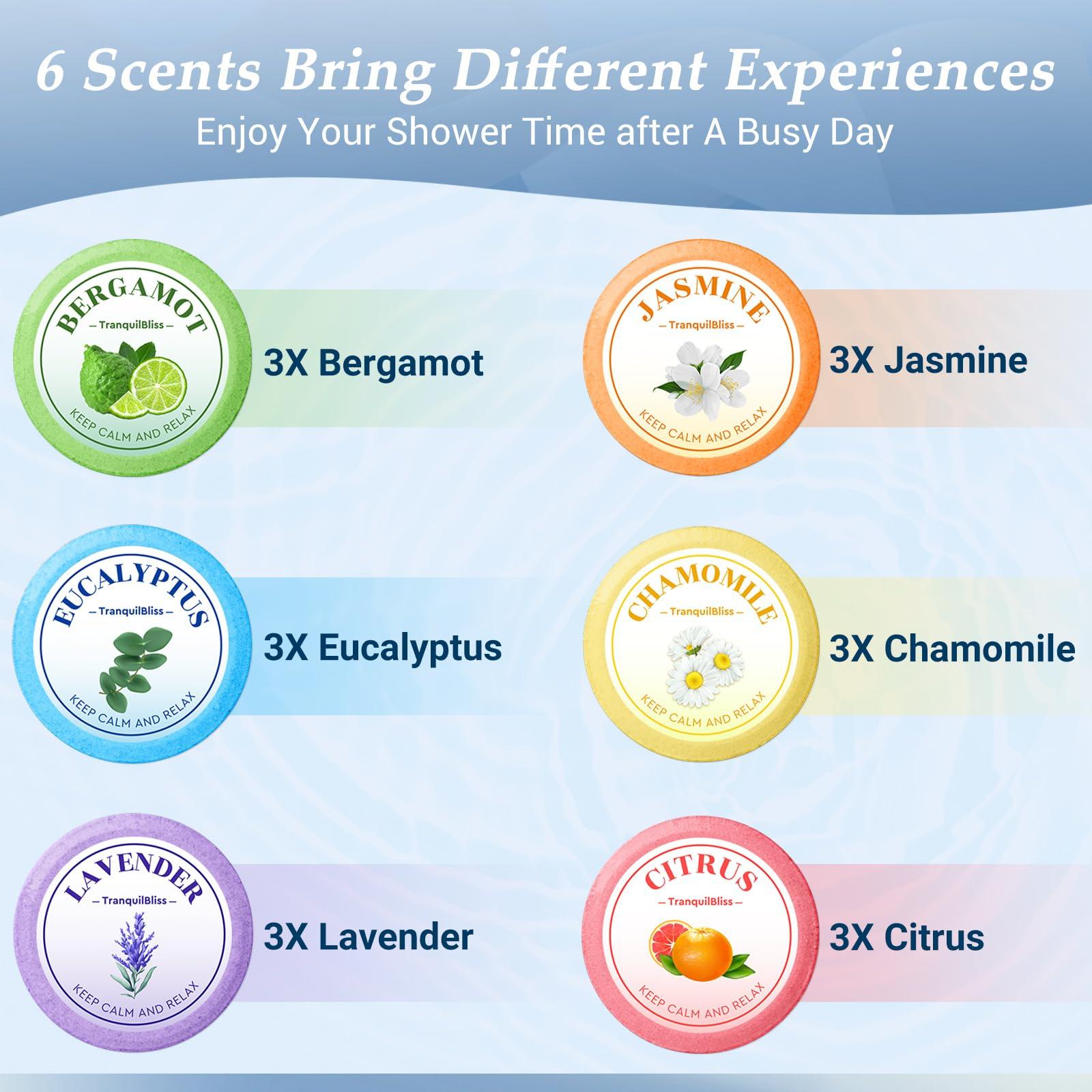 TranquilBliss TranquilBliss Shower Steamers, 18 PCS Set, Self Care Relaxation Shower Tablets with Shea Butter, Shower Bombs, Christmas Gift Ideas for Women, Men, Mother, Wife