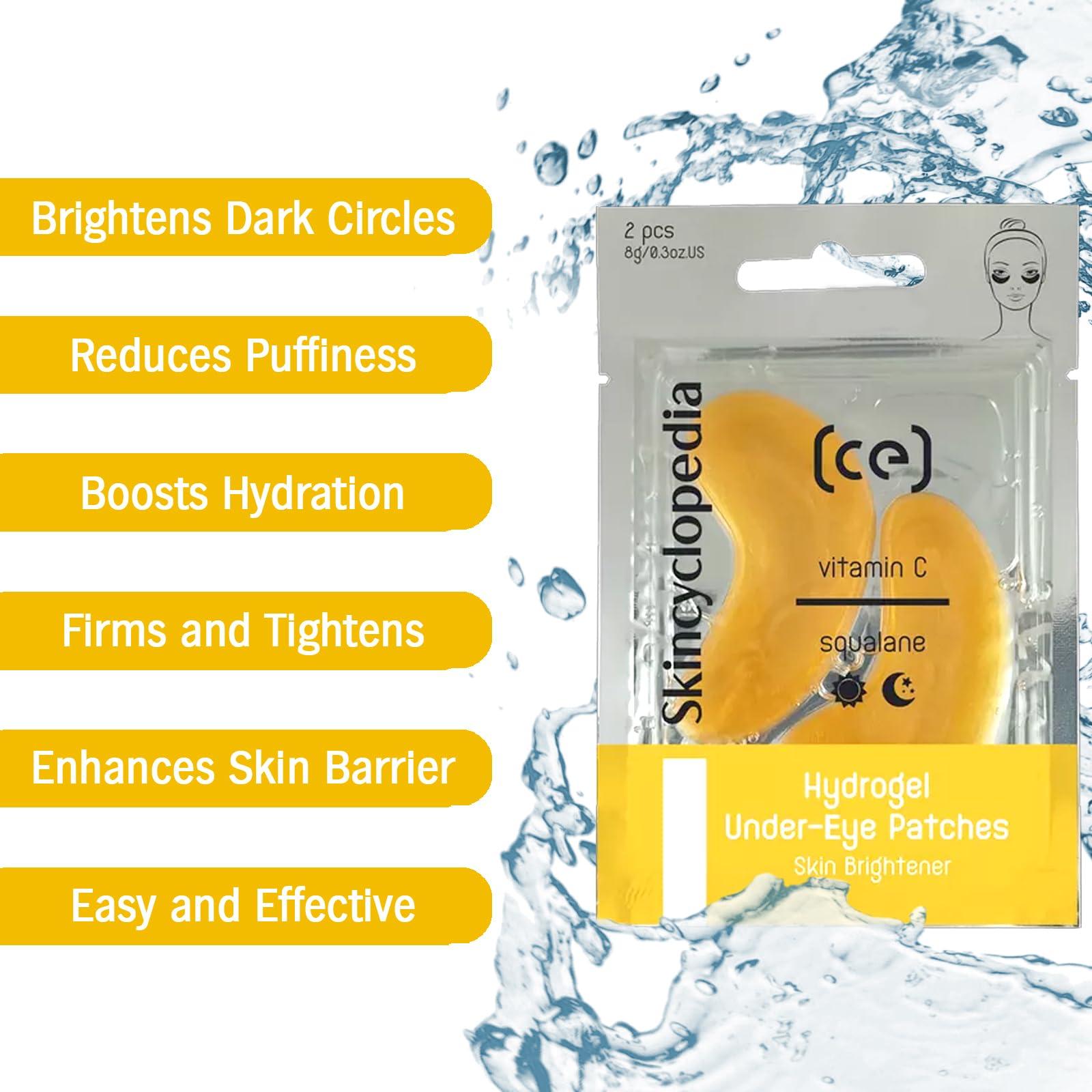 Skincyclopedia Skincyclopedia Facial Serum Treatment Set, 1 Vitamin C Face Serum +1 Hydrogel Eye Patch, Brightener, Reduces Dark Spots, Boosts Natural Collagen, Improves Skin Texture, Oil Control, Deep Hydration.