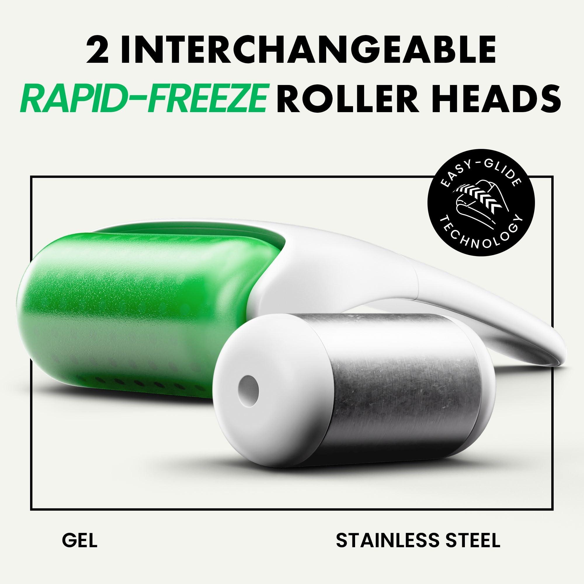 Eclat Skincare Ice Roller for Face & Body Massage w/ 2 Heads - Instantly Cool, Invigorate & Lift Puffy, Sagging Skin - Ice Face Roller - Promotes Tightening & Wrinkle Prevention, Face Ice Roller, Facial Ice Roller
