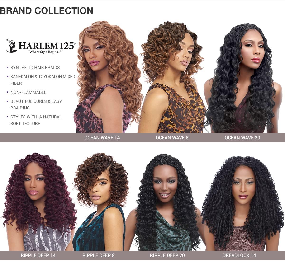 Harlem 125 HARLEM 125 - KIMA BRAID - RIPPLE DEEP 14" CROCHET BRAID - 4 PACK DEAL - KRD14 (4-MedBrown)