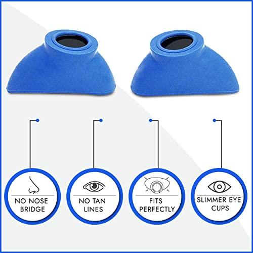 Super Sunnies Super Sunnies Slim Flex UV Eye Protection, FDA Compliant Individual Tanning Goggles Eyeshields (Blue)