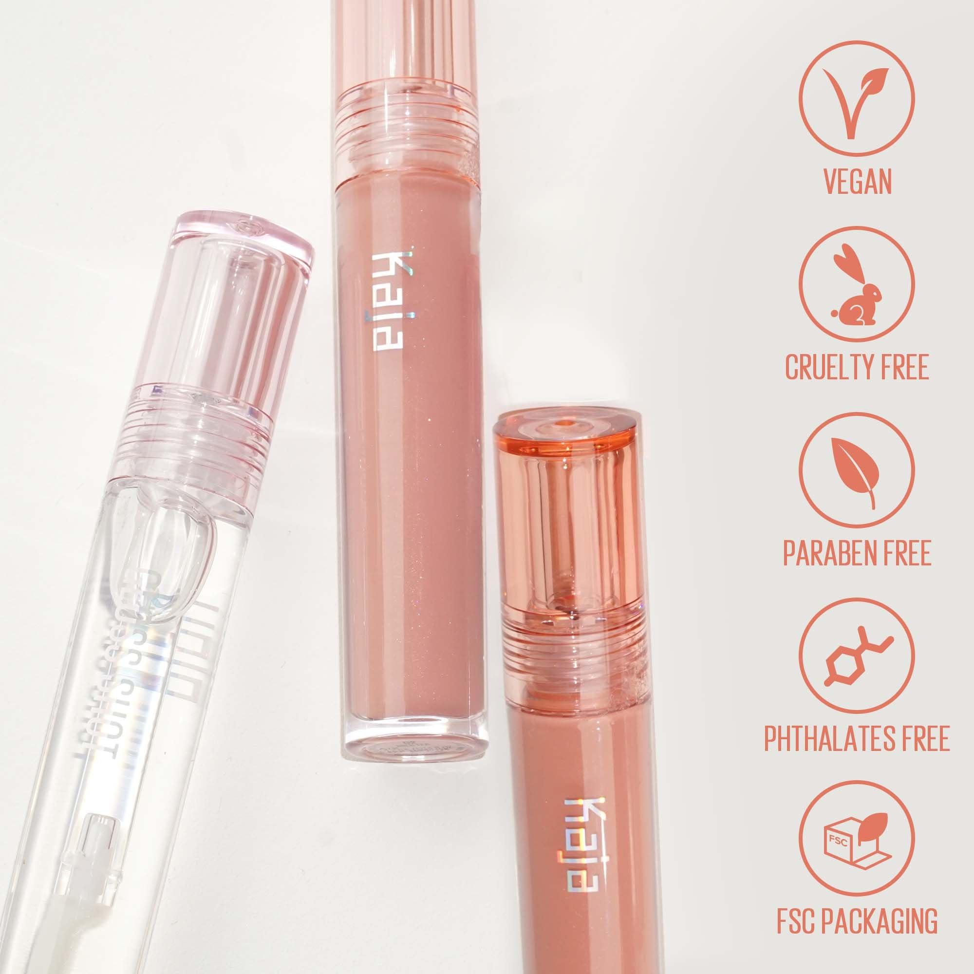 Kaja Kaja Lip Balm - Gloss Shot 01 Crystal Clear | High Shine, Non-Sticky, with Jojoba Oil, Sheer, Hydrating, Juicy, Plumper Looking, Non-irritating, Shea Butter, Nourishing Treatment, 0.14 FL Oz