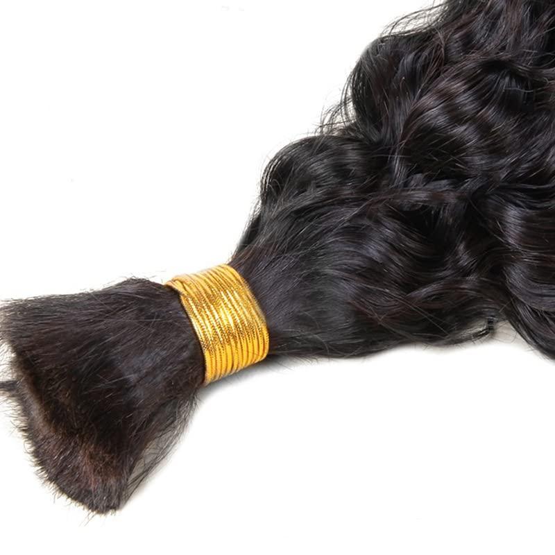 UMRHair 18inch Loose Wave Human Hair Bulk for Braiding Wet and Wavy Extensions Natural Black 2Bundles Human Bulk Braiding Hair for Micro Braids No Weft Weaving100g/Bundle