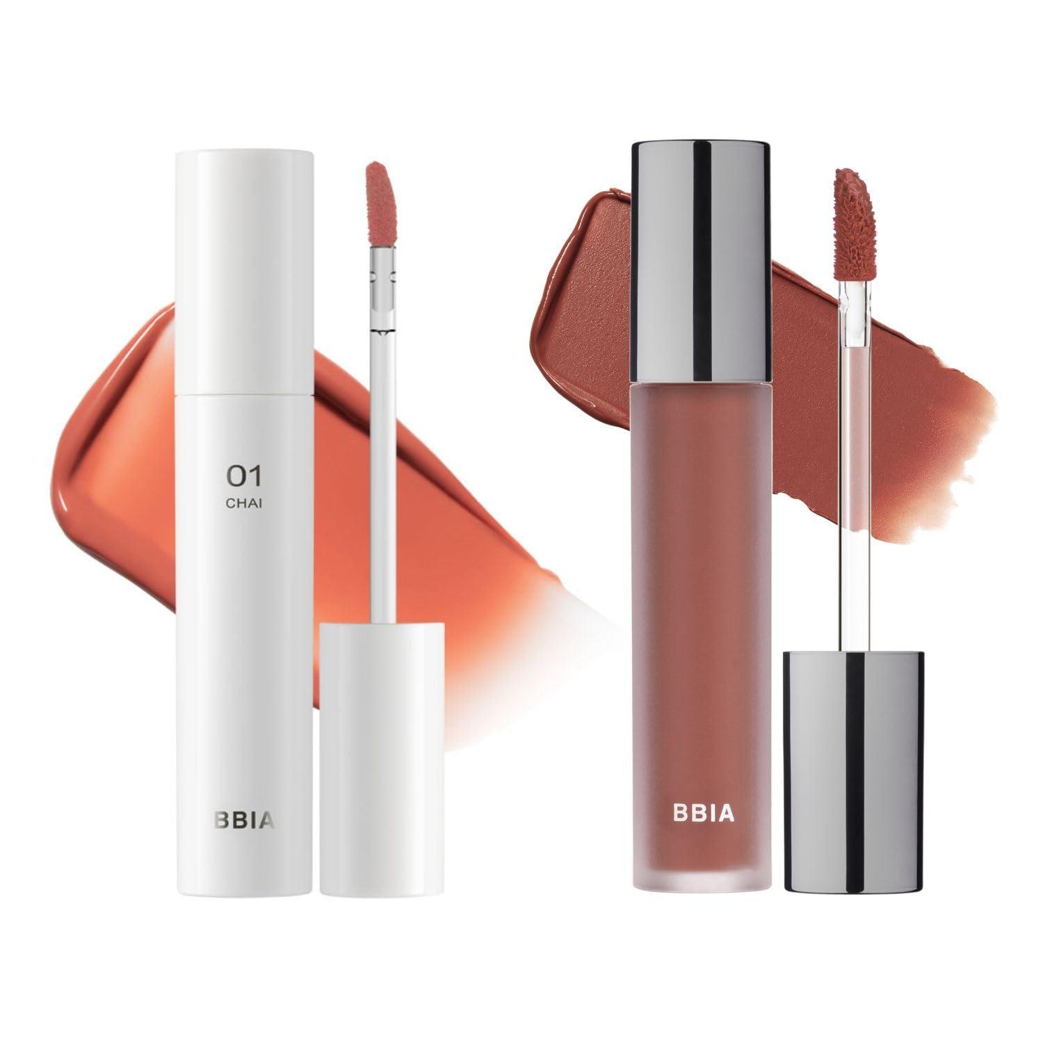 BBI@ BBIA BBIA Glow Lip Tint (#01 CHAI) + Last Velvet Tint (V36 FEIGN COOL) Bundle SET