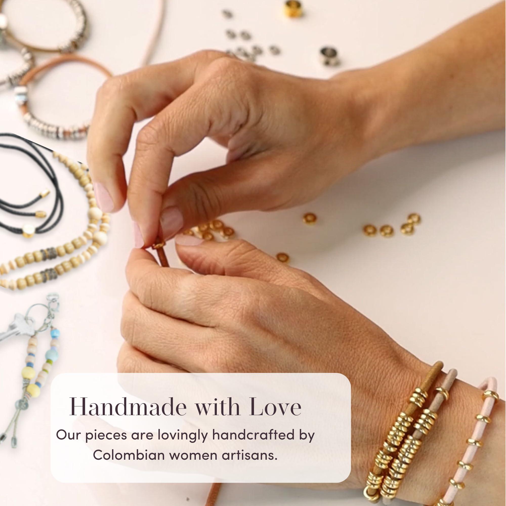 By Lilla By Lilla Hair Ties - Premium Hair Tie Bracelets for Women - Stylish Ponytail Holders for Curly, Straight, Thick, and Thin Hair - Pack of 2 (Barre - Gold/Black)