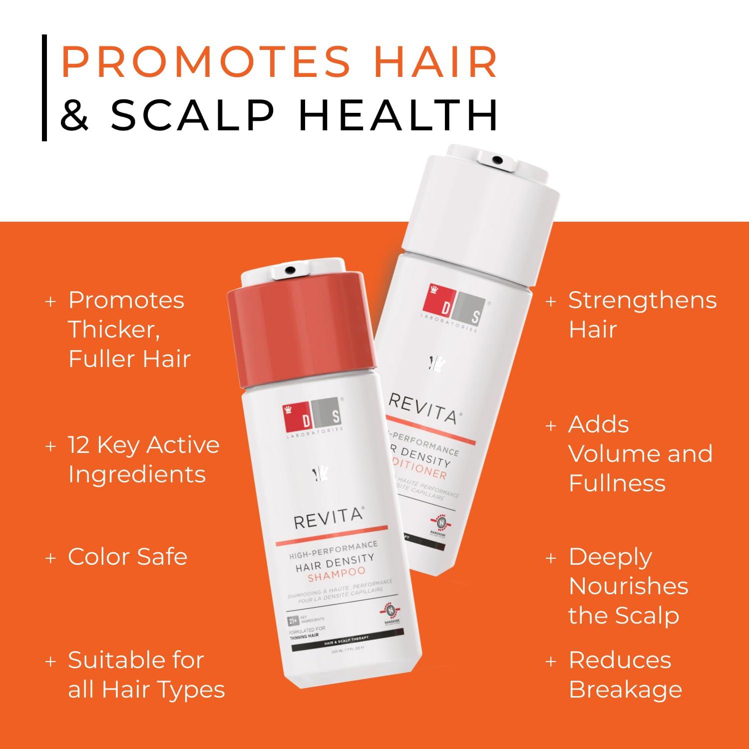 DS LABORATORIES DS Laboratories Revita Shampoo and Conditioner Set, Hair Thickening Shampoo and Conditioner to Support Hair Growth, Sulfate Free Shampoo and Conditioner with Biotin, Caffeine & DHT Blocker, Hair Care