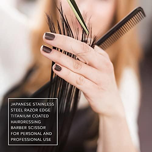 DreamCut Hair Cutting Scissors, 5.5" Professional Razor Edge Titanium Coated (Gold) Hairdressing Shears Hair Barber Scissor Personal/Professional Use 440C Japanese Surgical Stainless by DreamCut