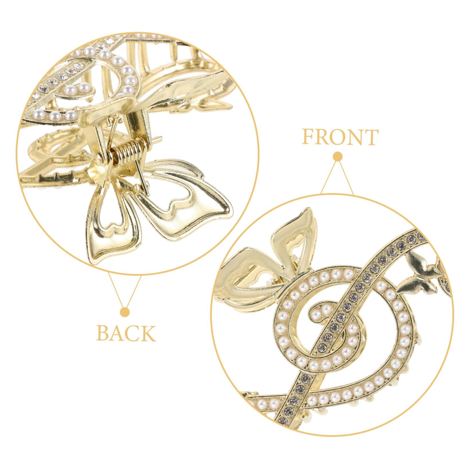 GALPADA GALPADA Musical Note Butterfly Hairpin Music Note Jewelry Claw Clips for Thick Hair Music Note Accessories Hair Clips Thin Hair Music Note Hair Accessories Shark Clip Golden Zinc Alloy