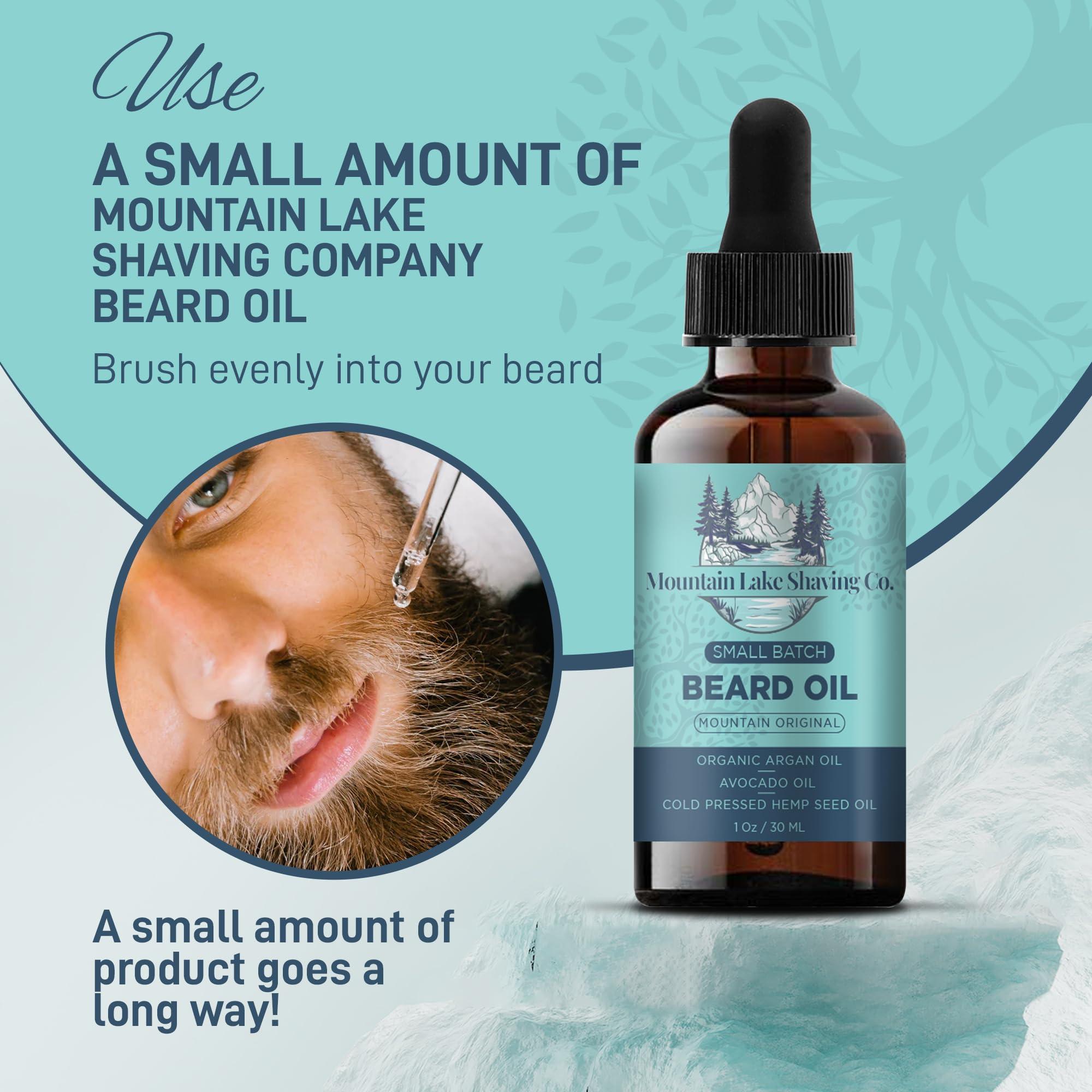 MOUNTAIN LAKE SHAVING MOUNTAIN LAKE SHAVING Co. Small Batch Mens Beard Oil - For Beard Softening, Conditioner, and Itch - Flake Reducer For Beards. (Vanilla)