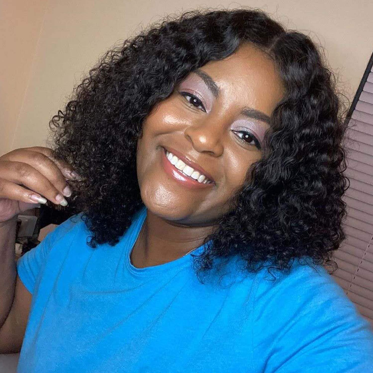 beauty youth Beauty Youth Deep Curly Human Hair 3 Bundles(16 14 12inch)100% Unprocessed Brazilian Virgin Deep Wave Hair Weave 3 Bundles Human Hair Deep Curly Hair Extensions Natural Color