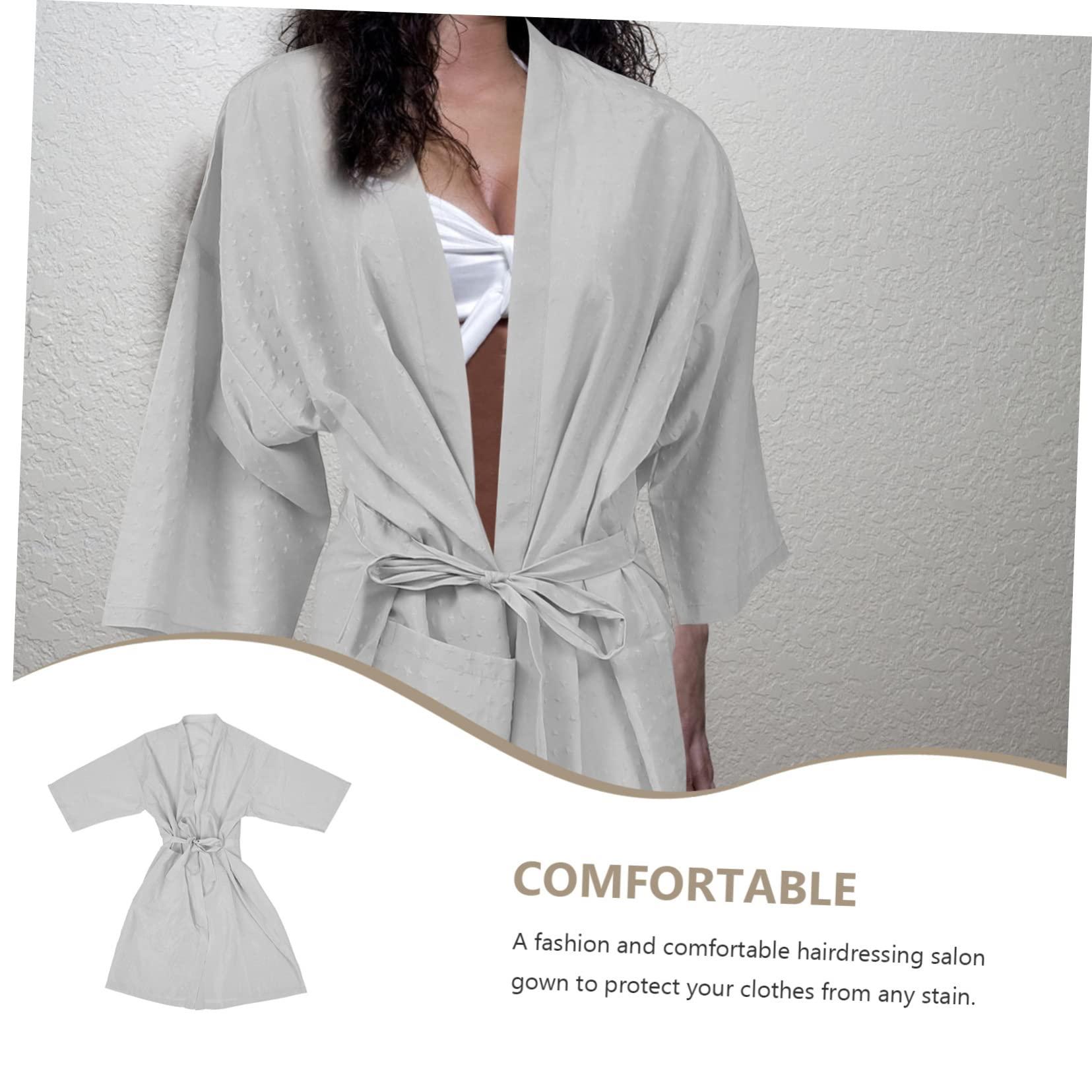 MERRYHAPY MERRYHAPY Beauty Salon Gown Barber Brush Hair Salon Protective Apron Hair Scissors Trimmer Salon Apron Spa Robe Hair Salon Work Clothes Barber Equipment Bathrobe Barber Apron Grey Filament