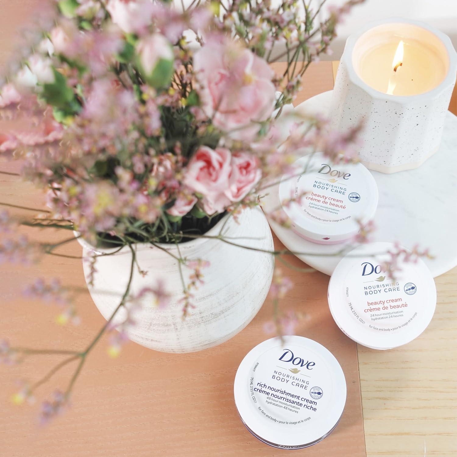 Dove Dove Body Love Beauty Cream, Lightweight, Fast-Absorbing Face and Body Cream for Normal to Dry Skin, 24-Hour Moisture, Luxuriously Scented Face Cream, Hand & Body Lotion, 5.07 Fl Oz (Pack of 3)