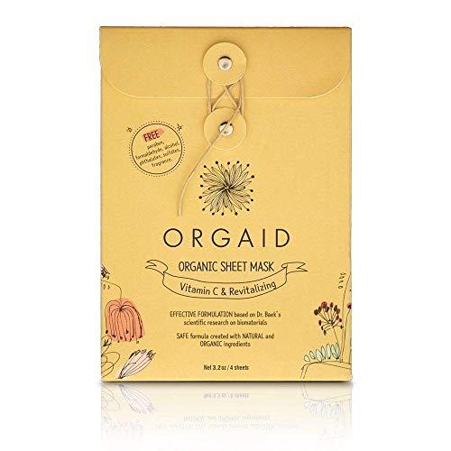 ORGAID ORGAID Organic Sheet Mask | Made in USA (Vitamin C & Revitalizing, pack of 4)