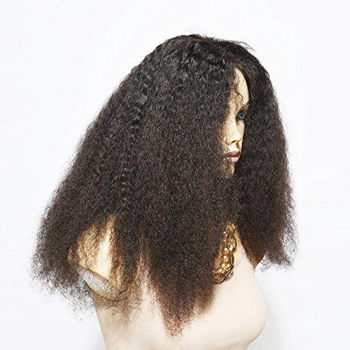 Emi hair Emi Hair Italian Yaki Human Hair Lace Front Wigs Best Kinky Straight Brazilian Wigs with Baby Hair 130% Density(24 Inch #1 Jet Black wig)
