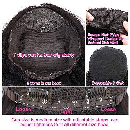 UrBeauty UrBeauty Half Wigs for Black Women Body Wave Wig Human Hair 12inch 3/4 Wig with Headband Clip in Wigs No Glue No Sewing