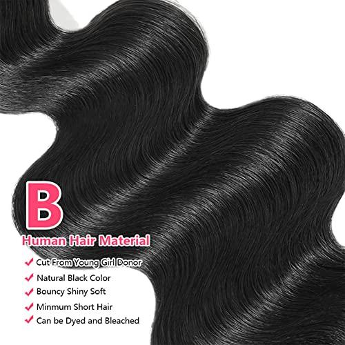 JARAMA 10A Brazilian Body Wave Bundles 18 20 22 Inch Human Hair Bundles 100% Unprocessed Virgin Hair Body Wave 3 Bundles Human Hair Weave Bundles Deals 1B Natural Black