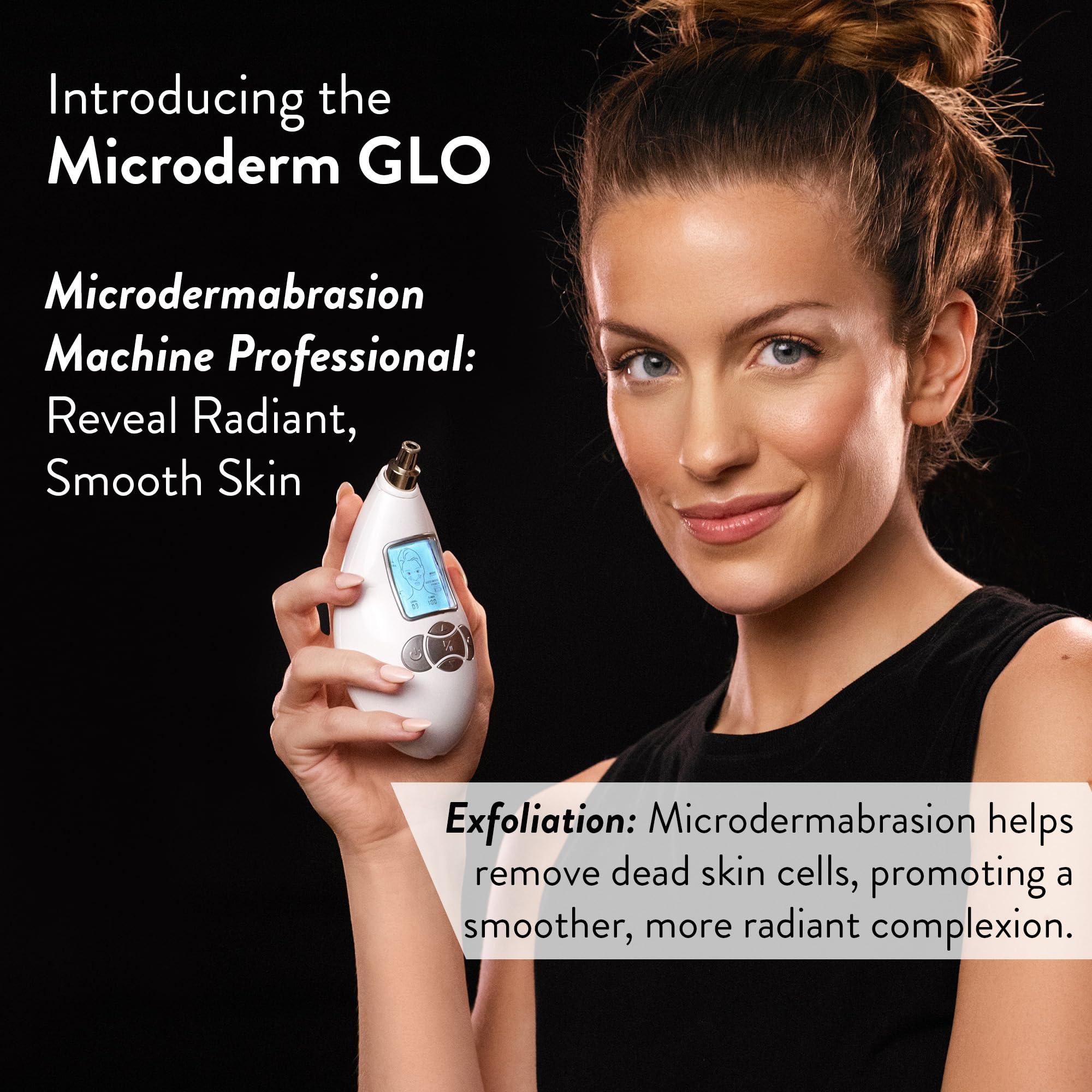 Microderm GLO Microderm GLO Diamond Microdermabrasion Machine - Best Gift for Women - Dermabrasion & Anti Aging Wrinkle Skincare - Home Facial Treatment System - Blackhead Remover & Exfoliator for Acne Scars
