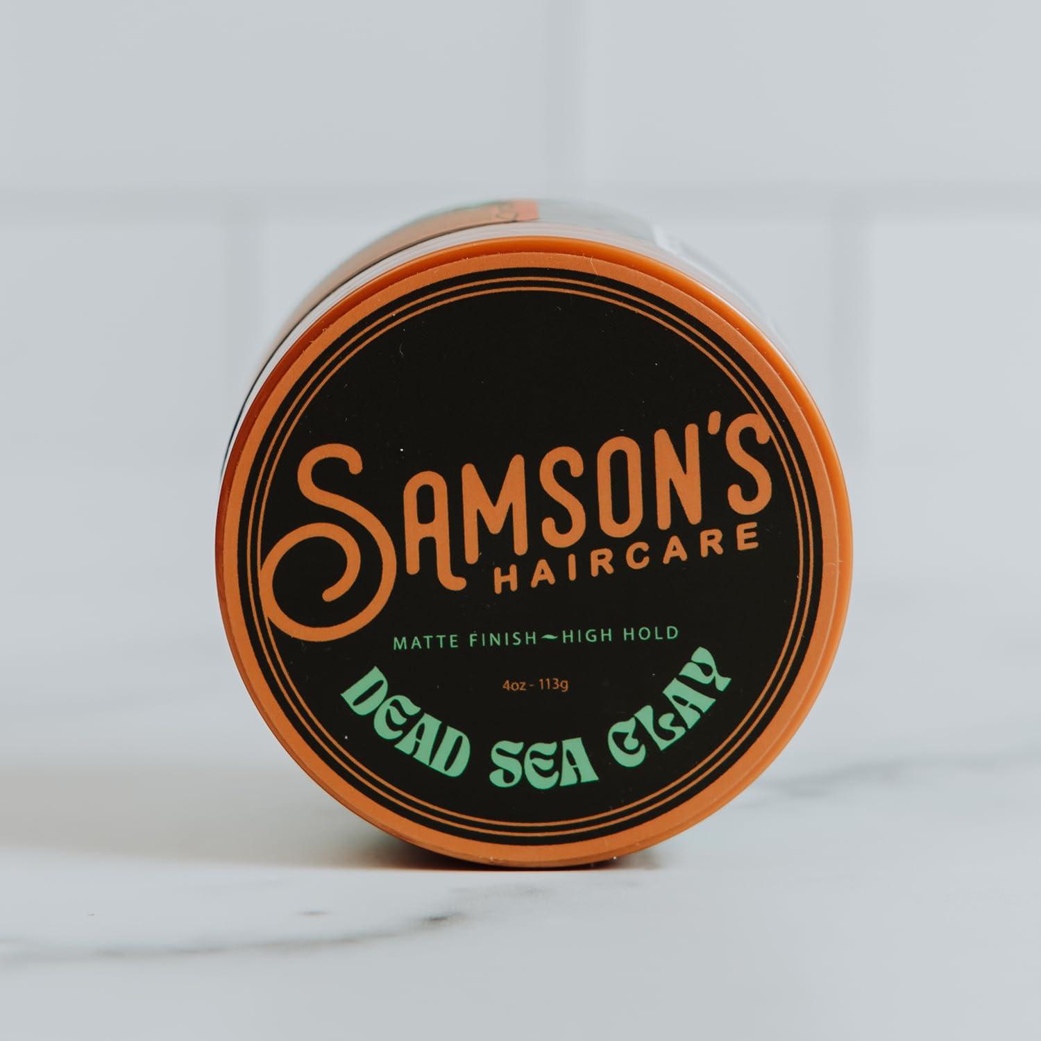 SAMSON\'S HAIRCARE SAMSON\'S HAIRCARE Dead Sea Hair Styling Clay, Nourishing and Revitalizing Hair, With Black Hawaiian Sea Salt, High Hold, Ultra-Matte Finish, 4 oz.